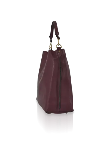 Borsa a spalla Romeo Gigli Milano, bordeaux, con manico e tracolla removibile con chiusura a calamita e zip, ideale per look casual. 2