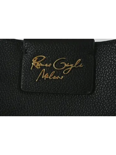 Borsa a mano Romeo Gigli Milano, nera, elegante con manici tubolari e chiusura zip. Ideale per look casual e urban. 3