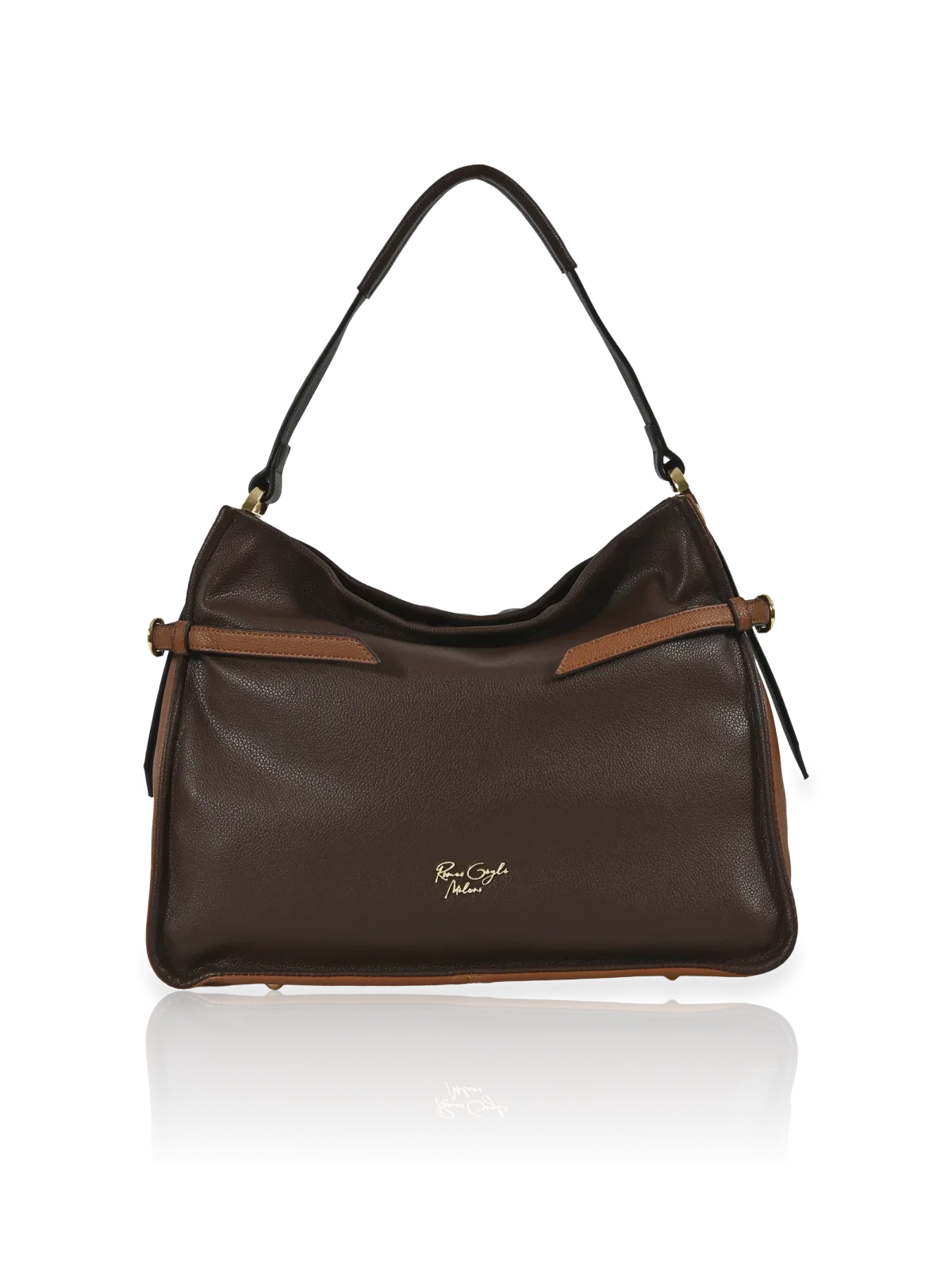 Borsa a spalla Romeo Gigli Milano in PU colore testa di moro-cuoio, morbida al tatto, Adatta per look casual e lavoro.