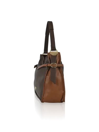 Borsa a spalla Romeo Gigli Milano in PU colore testa di moro-cuoio, morbida al tatto, Adatta per look casual e lavoro. 2