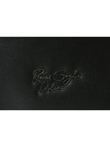 Borsa a mano Romeo Gigli Milano, in PU nero con inserti leopardati, ideale per look casual e urban. 3