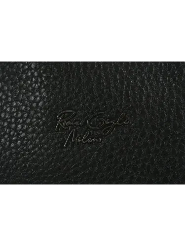 Borsa a spalla Romeo Gigli Milano in PU Nero-Cuoio con manici lunghi e chiusura con zip. Ideale per il tempo libero o l'ufficio. 3