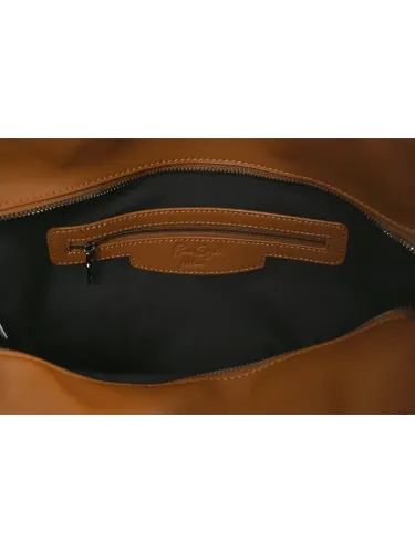 Borsa a spalla Romeo Gigli Milano in PU Nero-Cuoio con manici lunghi e chiusura con zip. Ideale per il tempo libero o l'ufficio. 4