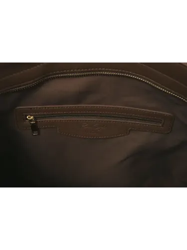 Borsa a spalla Romeo Gigli Milano in PU color Terra con stampa personalizzata e fibbia decorativa. Ideale per look casual e quotidiano. 4