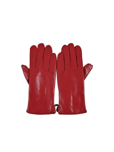 Guanto donna Romeo Gigli Milano rosso in pelle sintetica esterna e poliestere interno, con chiusura elastica alla base delle maniche per un comfort ottimale. 1