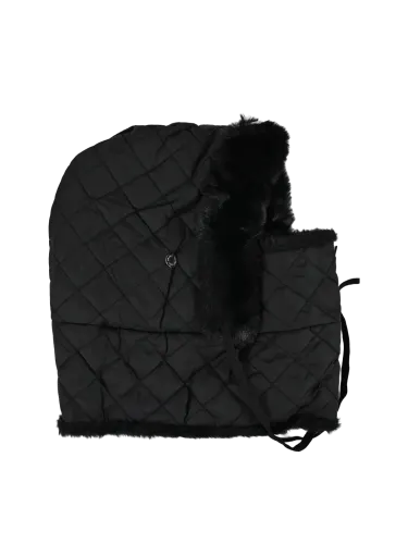 Cappello donna Romeo Gigli Milano nero, con imbottitura in pelliccia sintetica e chiusura con laccetti, ideale per il tempo libero. 4